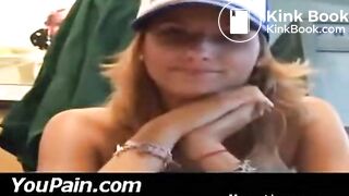Girl Pooping At Restaurant's Toilet