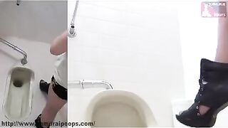 Pretty Japanese girl shitting and cleaning toilet  - Unsensored Japanese scat porn videos