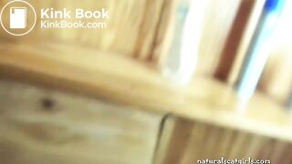 Woman scat in toilet with a beautiful view from the window