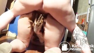 Smearing Thick Shit On Face