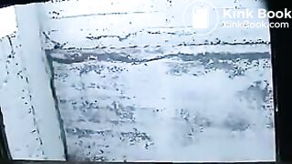 Girl in panties pooping in toilet - Webcam in the womens toilet