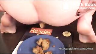 Plate full of fresh shit from college girl Barbie - Scat Video Collection