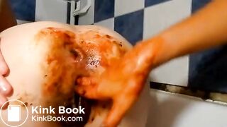 Extreme lesbian deep scat pussy fisting shit scat poop  480mp4