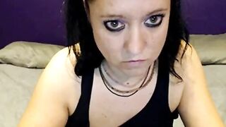 Nasty cam whore sniffs shitty finger