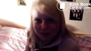 Cute blonde college freshman dared to run the dorm