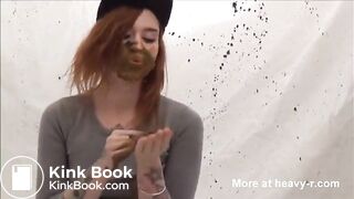 Girl plays with her shit