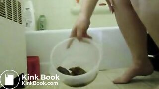 BBW Pooping in a bowl