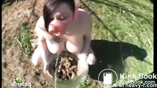 Piggy backyard humiliation