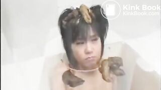 Japanese girls poop on their friends head
