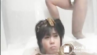 Japanese girls poop on their friends head