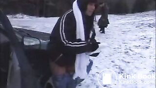 Piss and shit by car stop