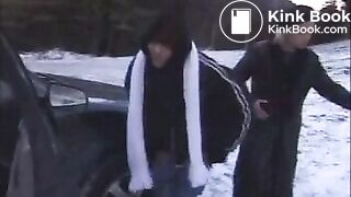 Piss and shit by car stop