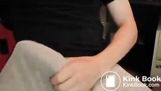 Stroking fat cock until it explodes