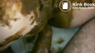 Fucked with own shit as lube - Scat in pussy