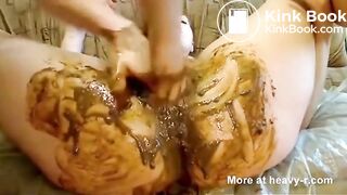 Lesbian scat pussy filling