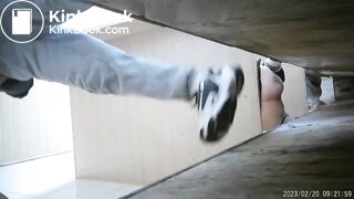 The girl excreted profusely in the toilet 85