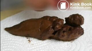 Je me chie dans la main, je renifle, je lèche, j'étale partout et j'éjacule