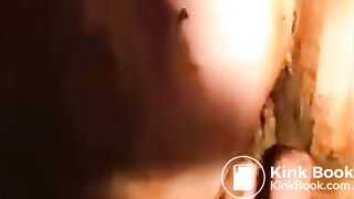 Dirty girl smear shit all over her body