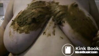 Big woman smearing shit on her huge tits