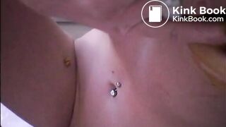 Girl shitting in the shower and smering it on her feet