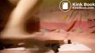 Round butt girl shitting and masturbating with dildo