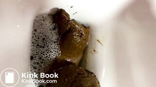 Panther's huge diameter turd blocks her toilet