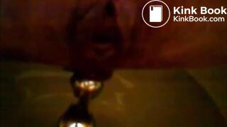 Girl shitting in the toilet and inserting dildo on her asshole