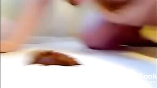 Bbw shitting and smearing it on her big breast and feet