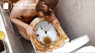 Hot brunette girl gets dirty with her toilet(pt1)