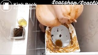 Hot brunette girl gets dirty with her toilet(pt1)