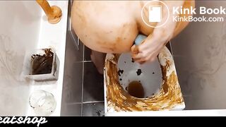 Hot brunette girl gets dirty with her toilet(pt1)