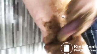 Hot chubby girl hot shit play in the shower