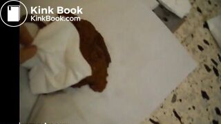 Big poop on bathroom floor