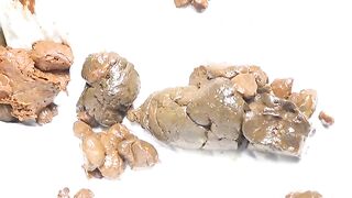 Sexy Asian girl poops hard lumps