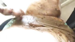 Hot chubby girl panty poop and shitty pussy play