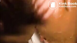 Woman smearing shit on her body