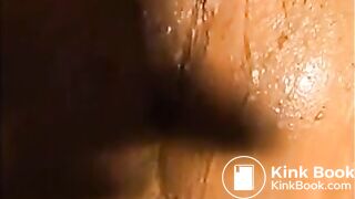 Woman smearing shit on her body