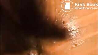 Woman smearing shit on her body