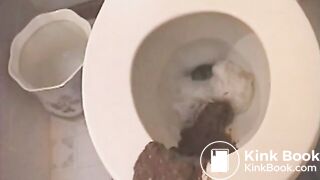 Russian lady's huge messy poop