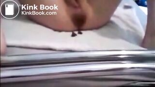 Girl shitting while recording herself with the phone