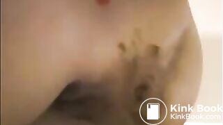 Dirty ass milf farting with shit