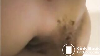 Dirty ass milf farting with shit