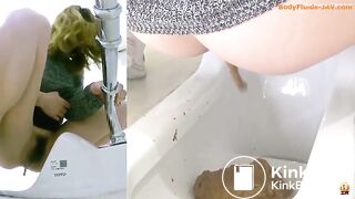 Japanese girls pooping huge soft turds