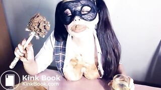 SL-Dirty scat schoolgirl have fun with her shit