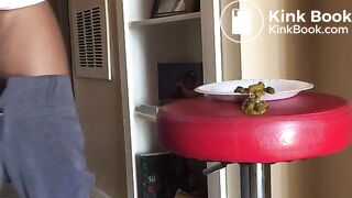 Girl Went to Poop on Plate and Missed
