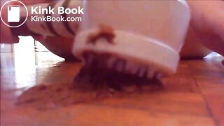 Mature woman masturbating with vibrator and shit