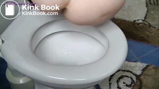Mia misses the toilet bowl
