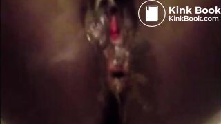 Ebony woman shitting closeup