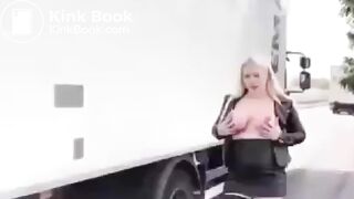 Poop and pee lying on her back at roadside