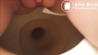 Plump redhead's toilet poop